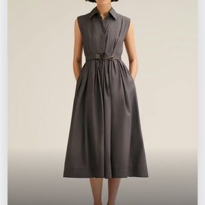 Scanlan Theodore Charcoal Midi Dress with Belt